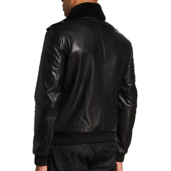 7 for all mankind Pebbled Leather Biker Jacket - Picture 10 of 10